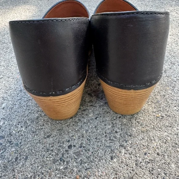 Dansko Black Leather Slip-On Shoes - Picture 5 of 7